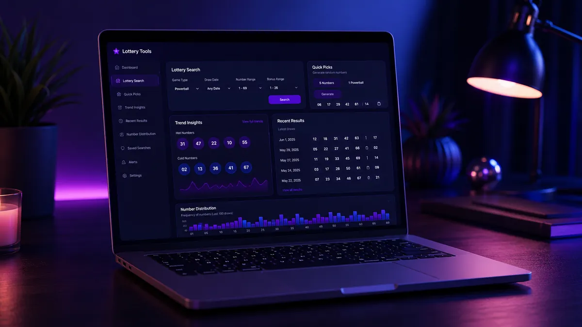 Lottery tools dashboard illustration
