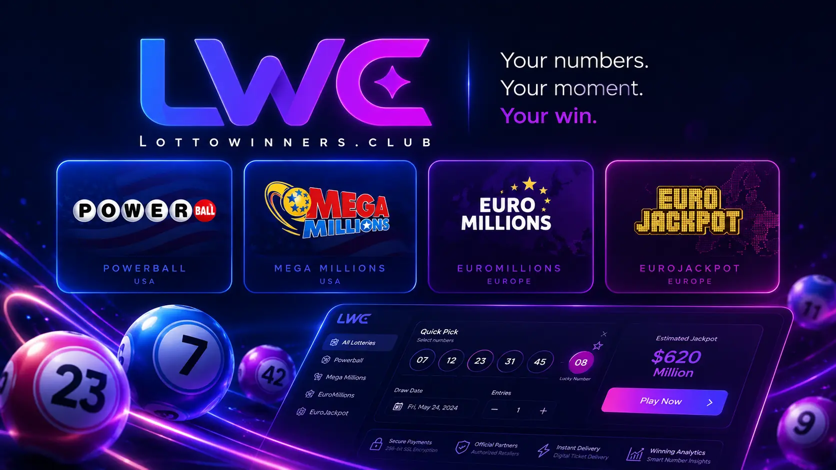 Bet on Lotto Demo with Powerball, Mega Millions, EuroMillions and EuroJackpot